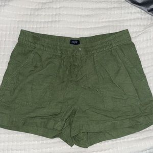 J. Crew cloth shorts. Size XS. Olive Green. Worn once.